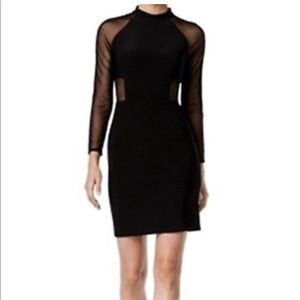 Nightway Mesh Cut Out Long Sleeve Party Dress